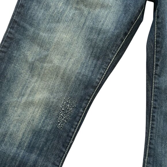 KENNETH COLE Dark Wash Distressed Straight Leg Jeans Size 36 X 30 - Picture 10 of 15